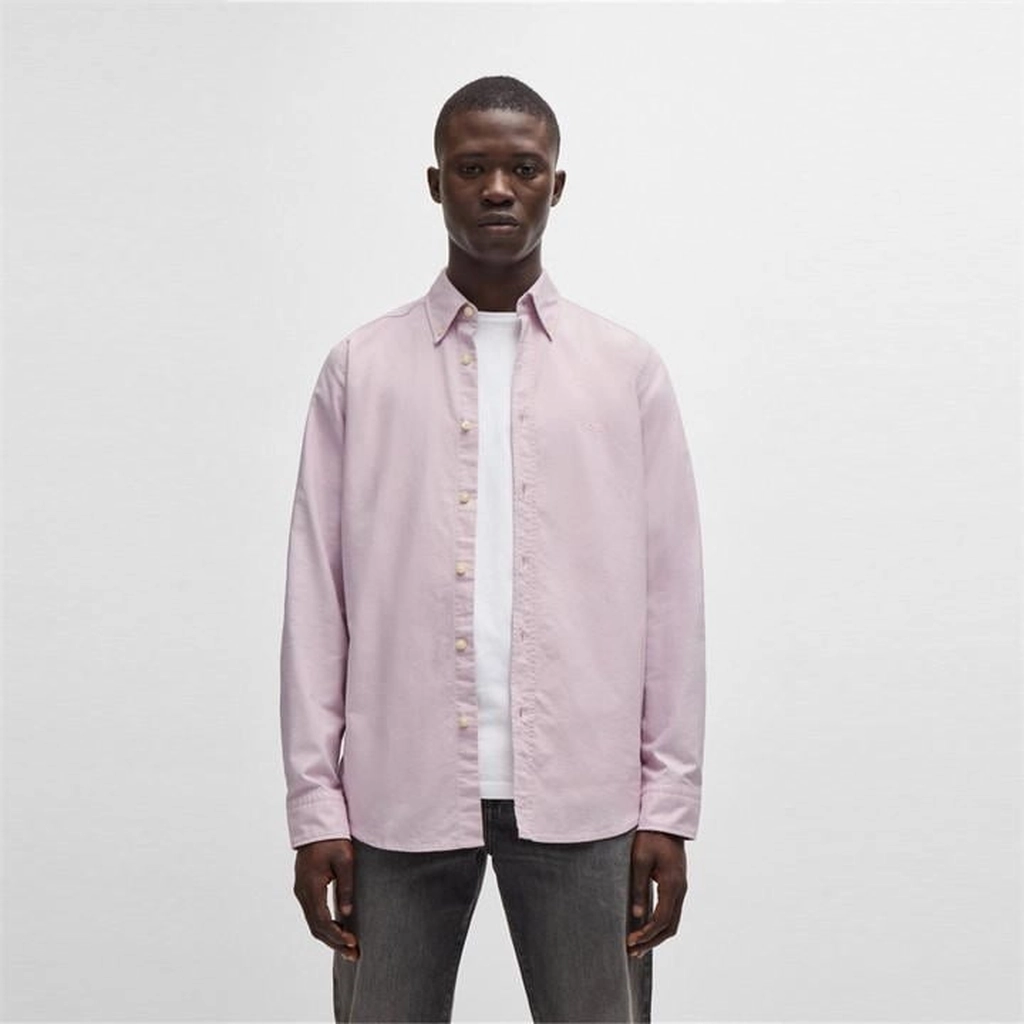 Hugo Boss Rickert Long Sleeve Oxford Shirt - Purple